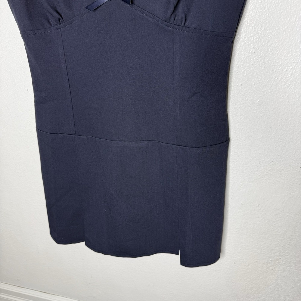 New Motel Ristia Dress Tailoring Navy Blue Womens Large Mini Preppy Babydoll - Picture 3 of 10